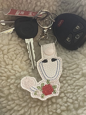 Stethoscope & Hearts Key Chain/ /Snap Tab/ health/ Stethoscope/school bag/backpack/bag tag