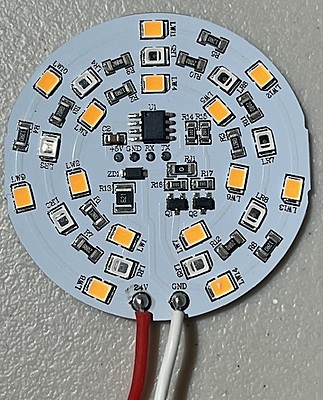 DISK-LED-REFIT-24VDC, Red/White, Size 50mm, 5.0Watts, Dimmable