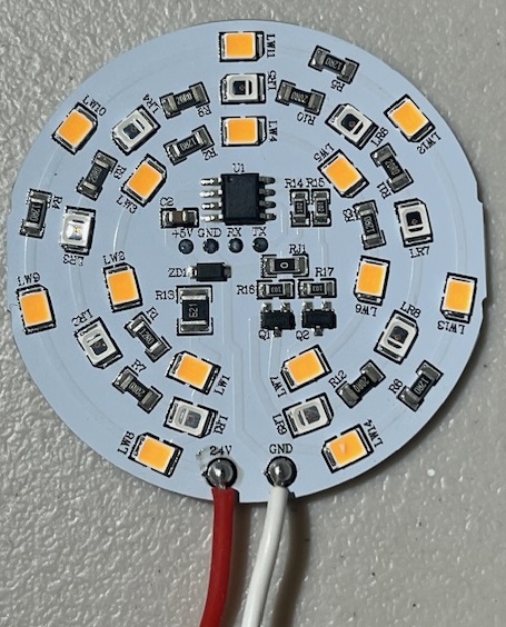 DISK-LED-REFIT-24VDC, Red/White, Size 50mm, 5.0Watts, Dimmable