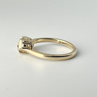 One of a Kind Hexagonal Green Sapphire and Diamond Ring