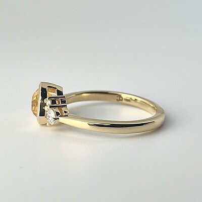 One of a Kind Bright Yellow Sapphire and Diamond Ring