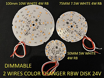 LED Disk, RBW 2 Wire MCU Changer, 24VDC, 10W/7.5W/5W LED Disk, RBW 2 Wire MCU Changer, 24VDC, 10W/7.5W/5W