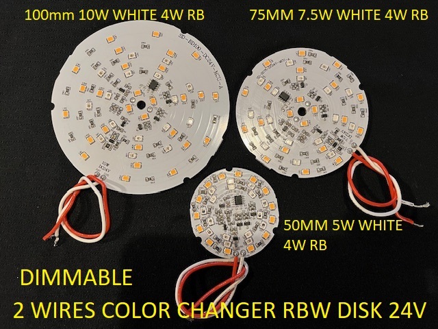 LED Disk, RBW 2 Wire MCU Changer, 24VDC, 10W/7.5W/5W