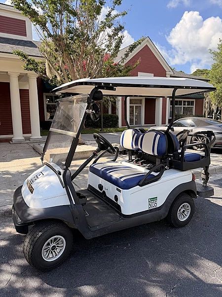 2016 Club Car Precedent White/Blue&White Stripes Li (5035)