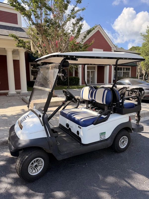2016 Club Car Precedent White/Blue&White Stripes Li (5035)