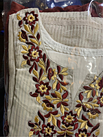 Chanderi Silk Kurti Set with Hand Work-Festive Wear- Straight Kurti with matching Pencil Pant- Chanderi Handloom Kurti Set