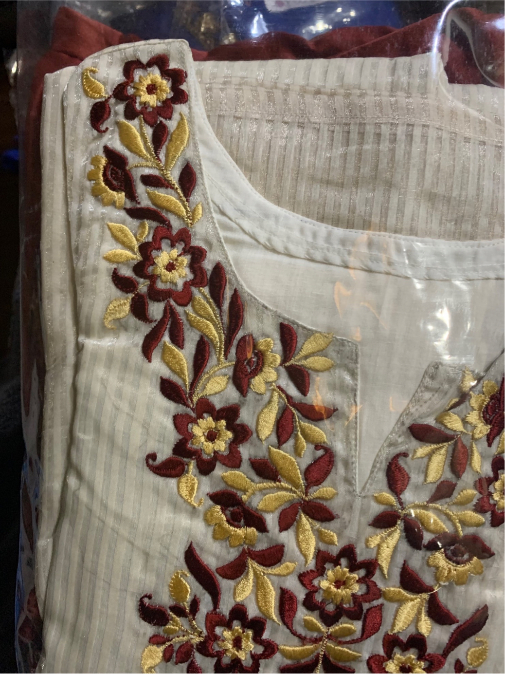 Chanderi Silk Kurti Set with Hand Work-Festive Wear- Straight Kurti with matching Pencil Pant- Chanderi Handloom Kurti Set