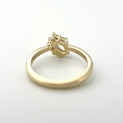 One of a Kind Shield Cut Yellow Sapphire and Diamond Ring