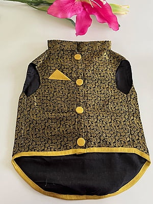 BLACK SHERWANI (CUT SLEEVES)