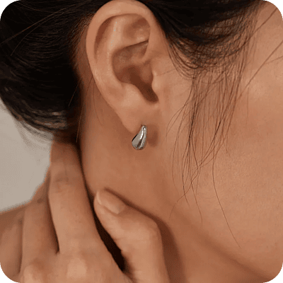 Bottega Dupe Earrings Silver Mini