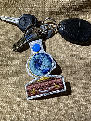 Airline Globe Luggage Key Chain/ /Snap Tab/ airline/ travel/airplane/heart/world/school bag/backpack/luggage tag
