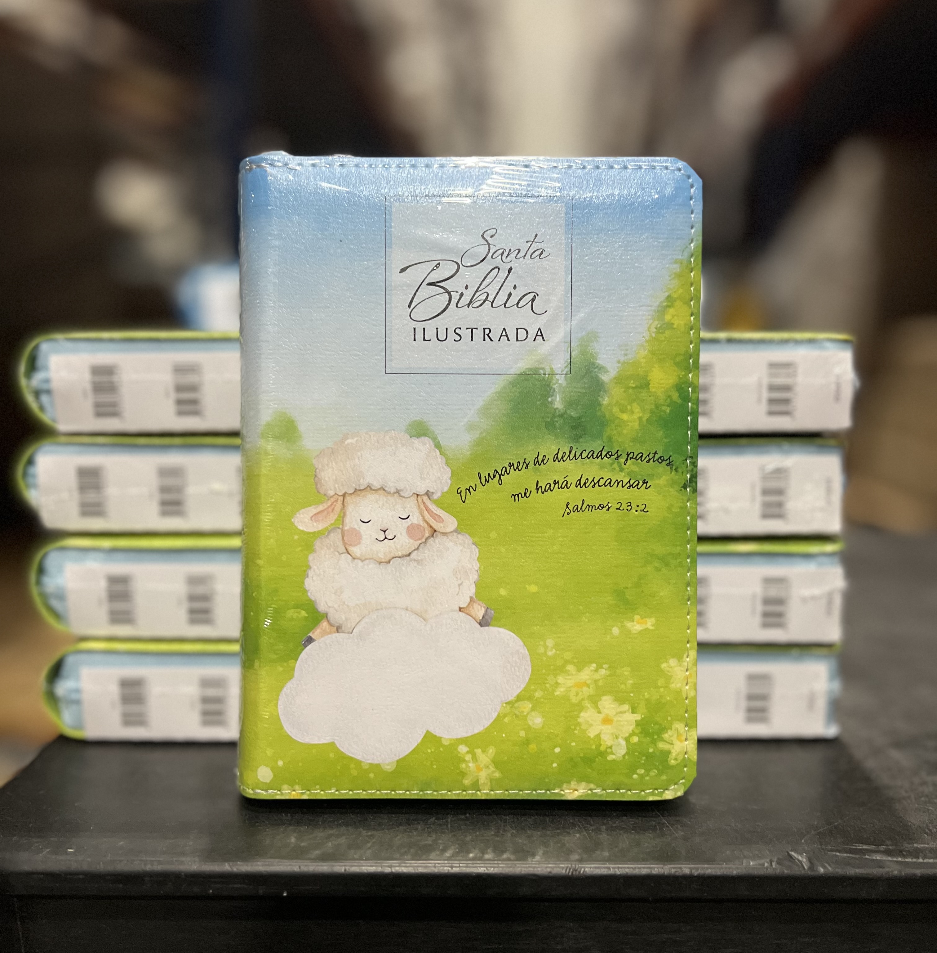 Santa Biblia para Niños / / Portada de Ovejas / Compacta/ Imitación Piel / Letra grande de 10 - Caja de 28 unidades