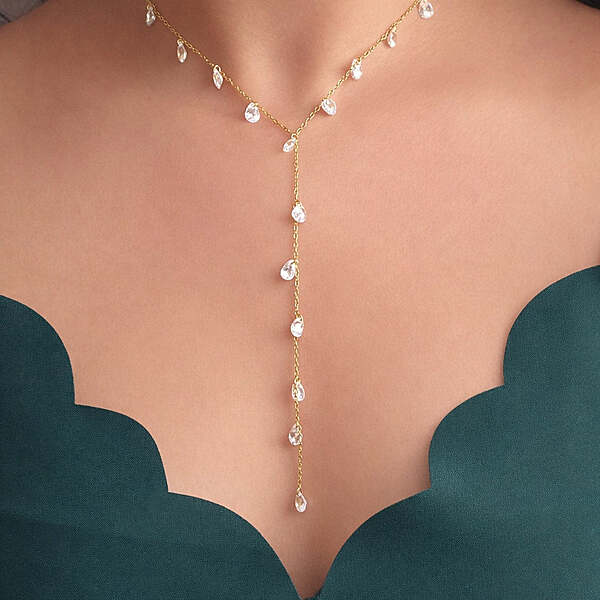 Diamonds Y Necklace