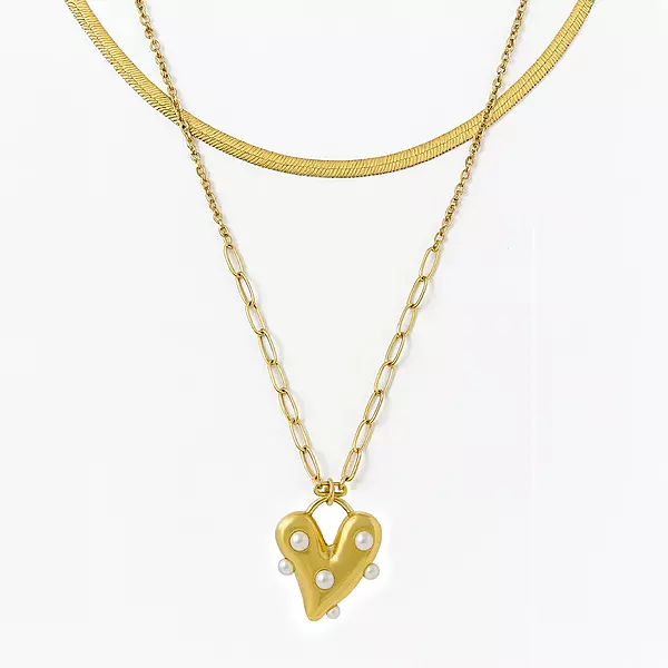 Heart of Pearls Snake Chain