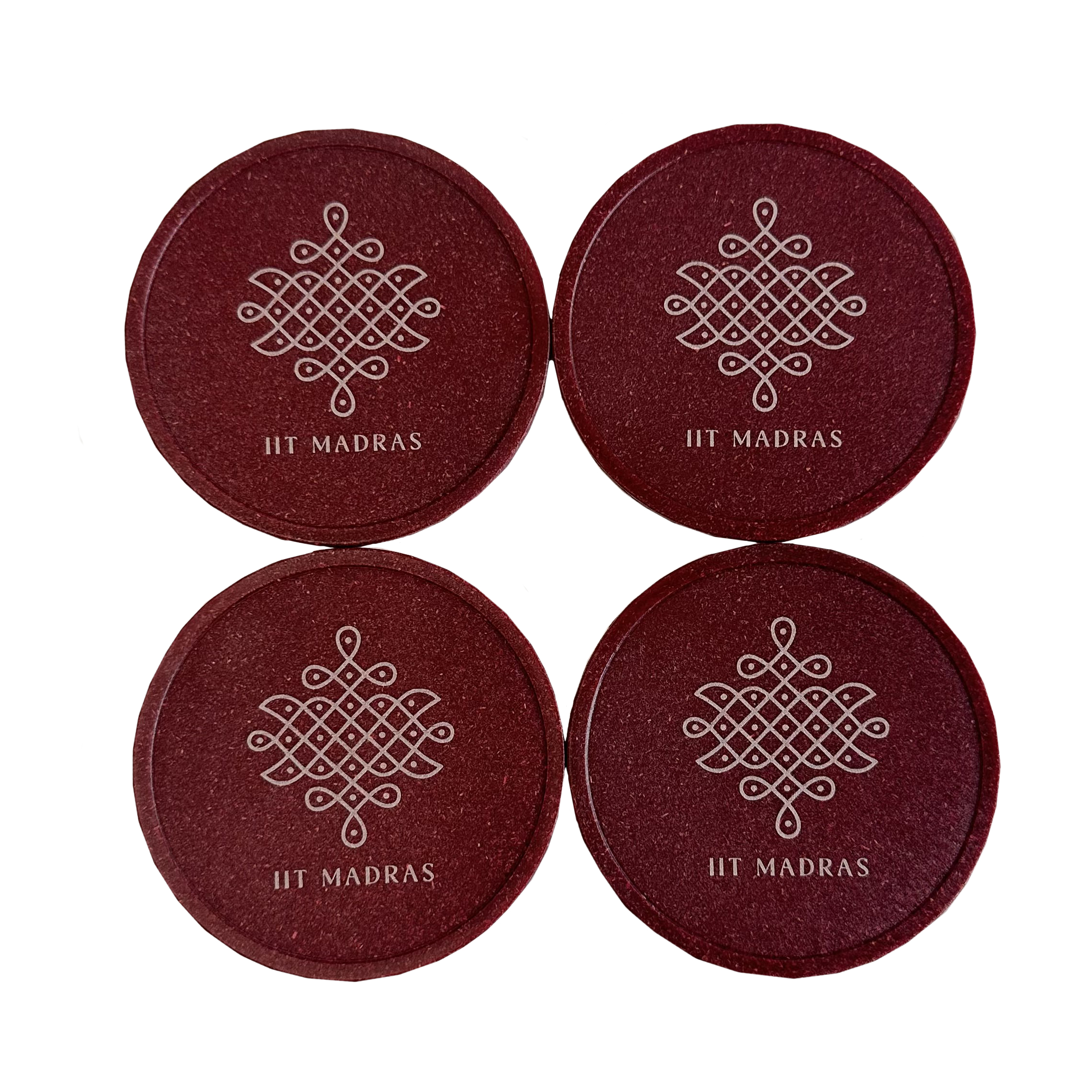 IITM Eco Husk Coaster Set of 4 - Maroon