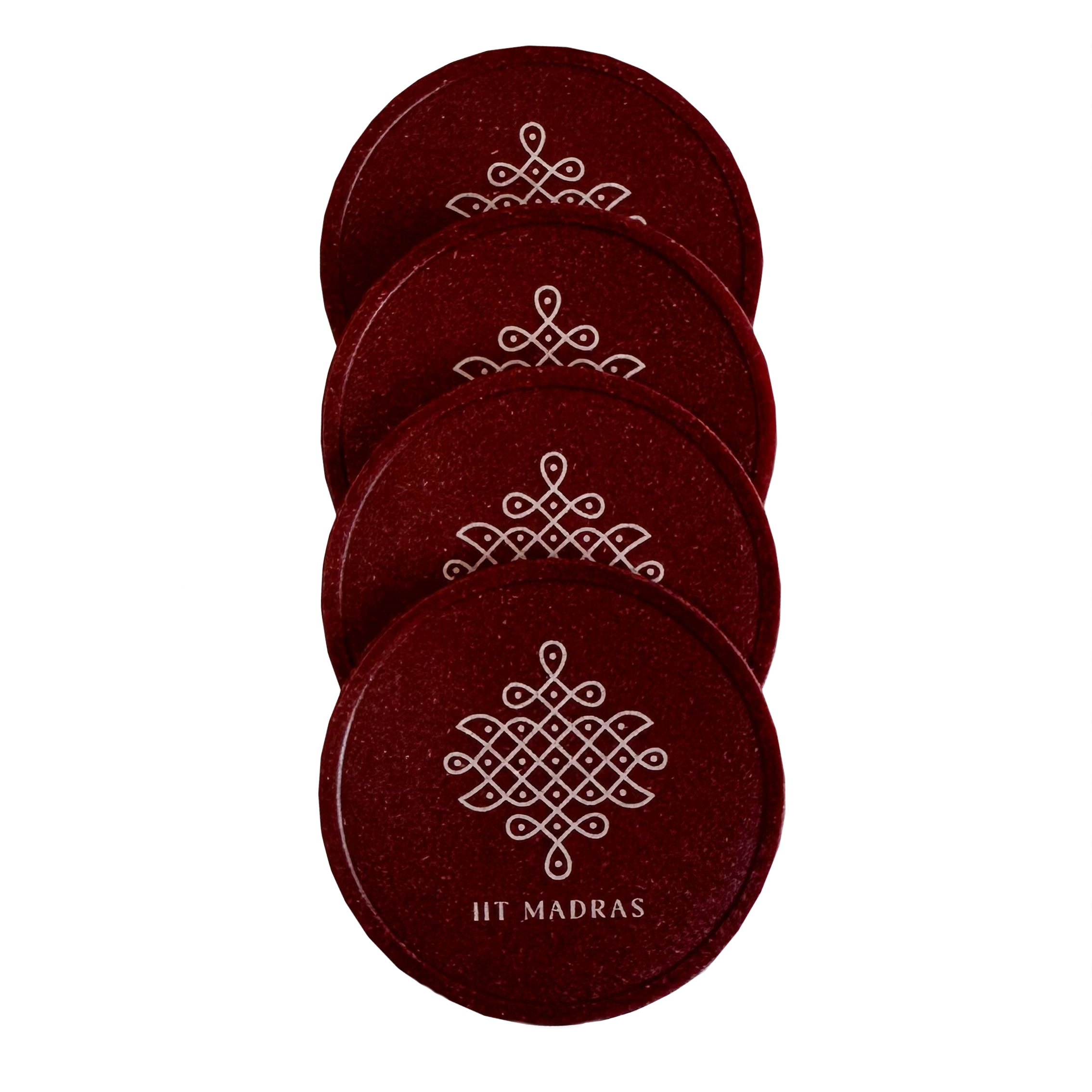 IITM Eco Husk Coaster Set of 4 - Maroon