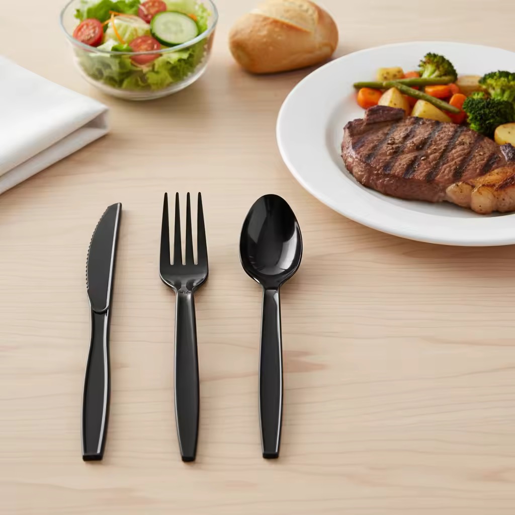 BLACK PLASTIC CUTLERY (HEAVY DUTY)