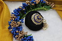 Andal Kondai - Blue & White Stones Traditional Hair Accessory