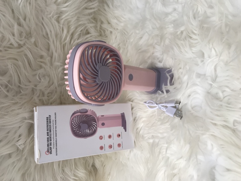 PORTABLE RECHARGEABLE  HANDHELD DESKTOP FAN WITH PHONE HOLDER
