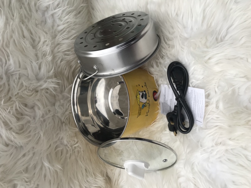 Electric Cooking Pot with Steamer 18cm