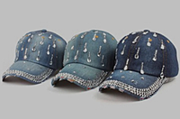 MIX RHINESTONE DESIGNER HATS - 12 PCS