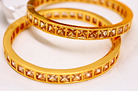Square Pattern Zircon Bangles – One Gram Gold Finish CZ/AD Jewellery for Women | Sagunthala Jewellers