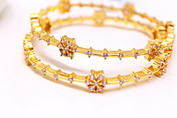 Zircon Bangles – One Gram Gold Finish CZ/AD Jewellery for Women | Sagunthala Jewellers
