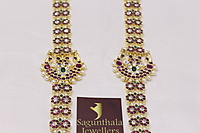 Margam Temple Jewellery - Mango Pattern with Chandran/Moon Side Pendants Haram