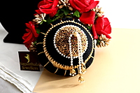 Andal Kondai - One Gram Antique Gold & Real Kempstones Goddess Lakshmi Inspired Pattern