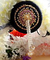 Andal Kondai - Ethnic Ornate Original Kempstones Goddess Lakshmi inspired Hair Accessory