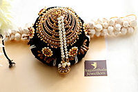 Andal Kondai - Grandeur & Elegant Matte One Gram Gold Full Pearls based Hair Accessory
