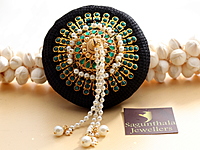 Andal Kondai - Full Green Original Kemp & Stones based Ethnic Hair Accessory