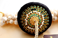 Andal Kondai - Full Green Original Kemp & Stones based Ethnic Hair Accessory