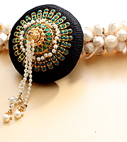 Andal Kondai - Full Green Original Kemp & Stones based Ethnic Hair Accessory