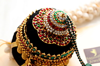 Andal Kondai - Granduer & Luxurious Original Kempstone Multicolour Hair Accessory