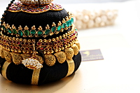 Andal Kondai - Granduer & Luxurious Original Kempstone Multicolour Hair Accessory