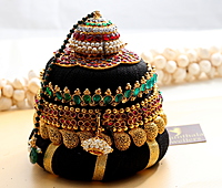Andal Kondai - Granduer & Luxurious Original Kempstone Multicolour Hair Accessory
