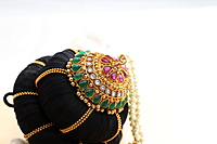 Andal Kondai - Ornamental Original Kempstones One Gram Gold Finish Ethnic Hair Accessory