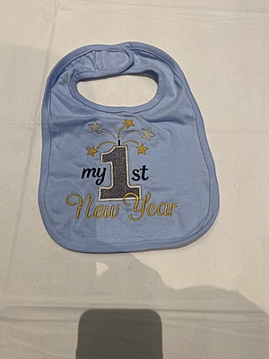 Embroidered & Appliquéd “My 1st Holiday” Bib Set | Handmade  Gift | Cute Holiday Outfit Accessory | Shower Gift
