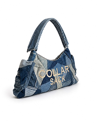 Collar Sack in patchwork denim