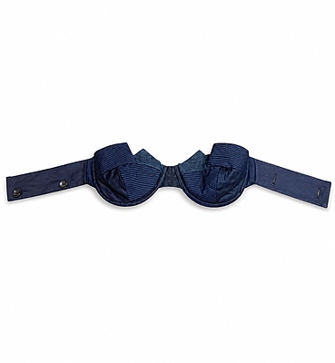 Reconstructed Pinstripe Upturn Lapel Bralette