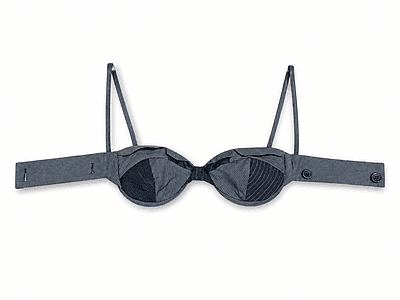 Reconstructed Pinstripe Lapel Bralette