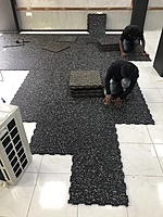 Gym Floor InterLocking Tile Black (1x1m*15mm)
