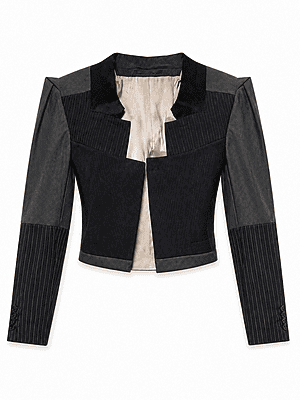 Reconstructed pinstripe box pleat sleeve Jacket