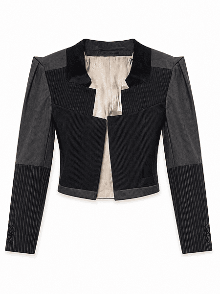 Reconstructed pinstripe box pleat sleeve Jacket
