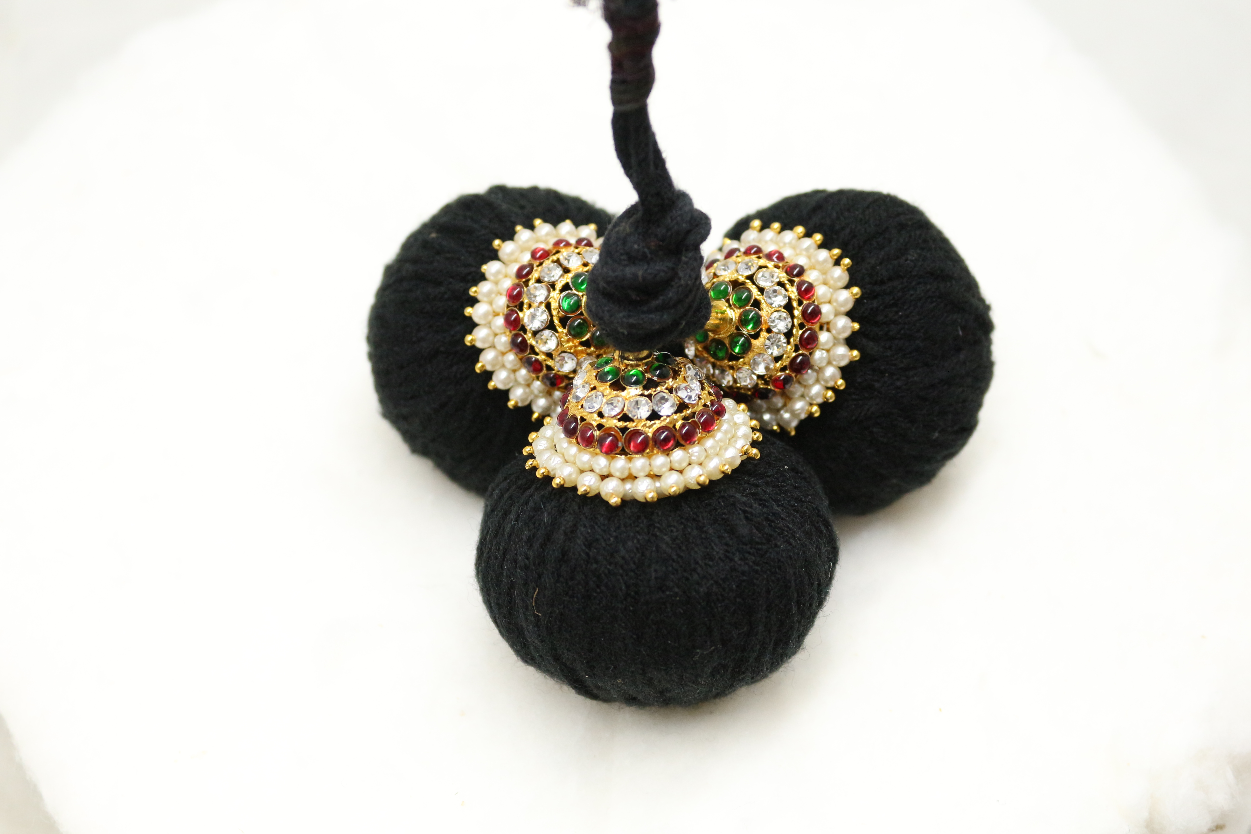 Traditional Temple Kunchalam Hair Accessory β Kempstone Bridal Kunjala | Classical Dance Ornament