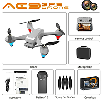 AE9GPS Drone with 4K Dual Camera, Brushless Motor & Foldable Design