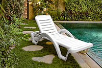 Carmen T Sunlounger | White Frame | White Slats | CAT-T/BL-BL | Balliu