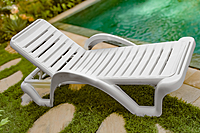 Carmen T Sunlounger | White Frame | White Slats | CAT-T/BL-BL | Balliu