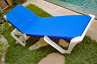 Eva Pro Sunlounger | White Frame | Blue Fabric | EPT/BL-01/00 | Balliu